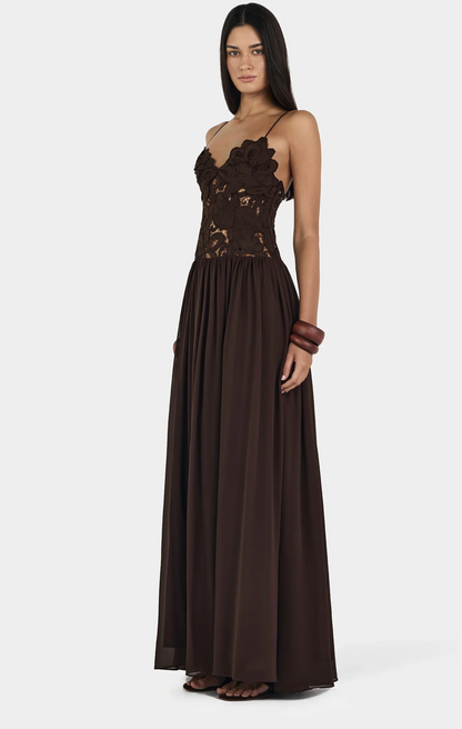 Hansen and Gretel - Stephanie Maxi Dress in Cedar Brown