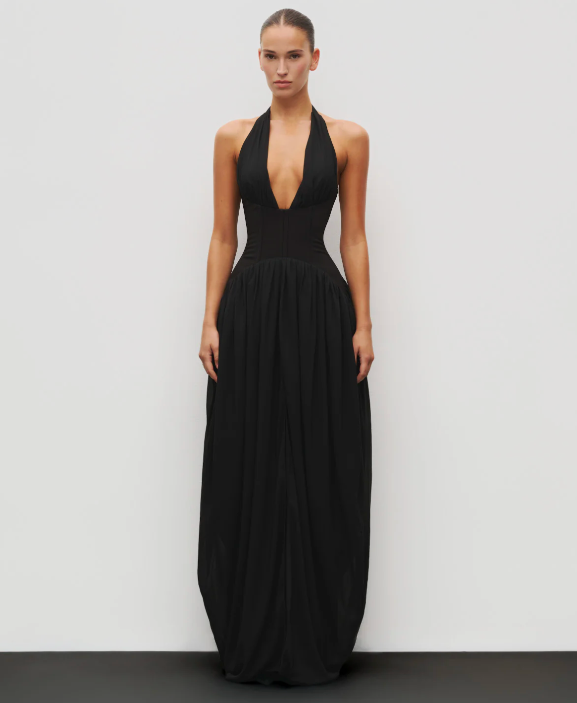 Heiress - The Halter Corset Gown in Black