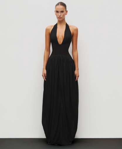 Heiress - The Halter Corset Gown in Black