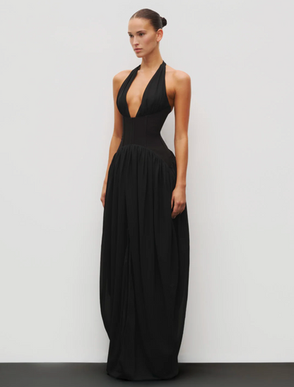 Heiress - The Halter Corset Gown in Black