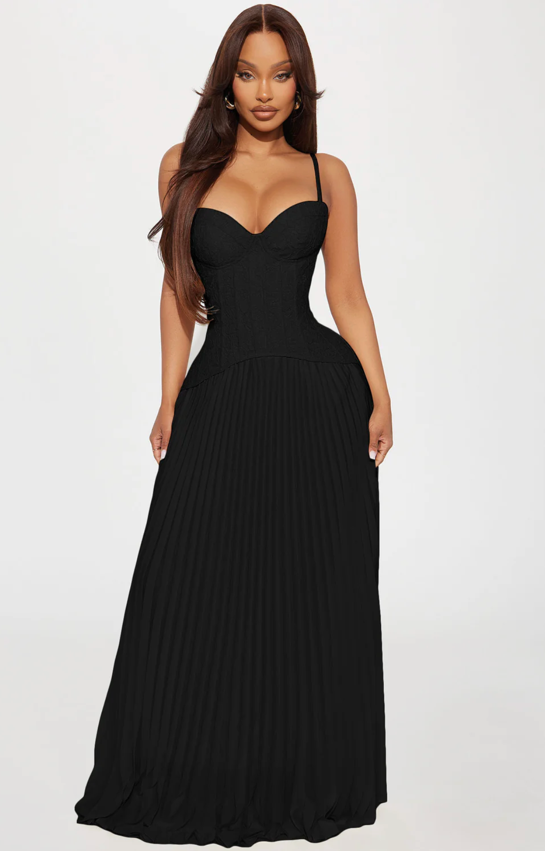 FN - Daniella Lace Corset Pleated in Black