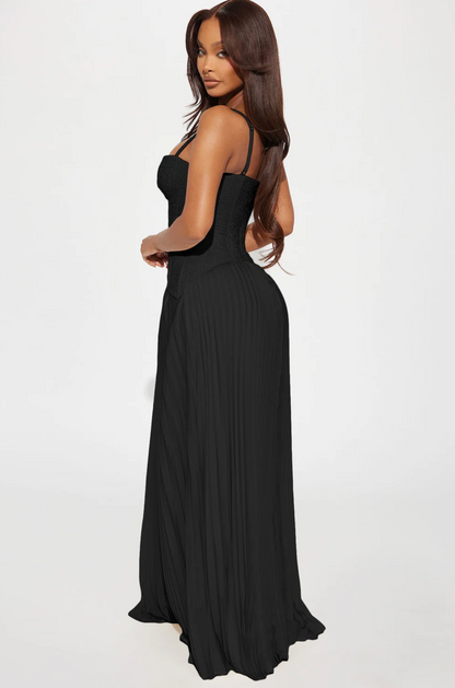 FN - Daniella Lace Corset Pleated in Black
