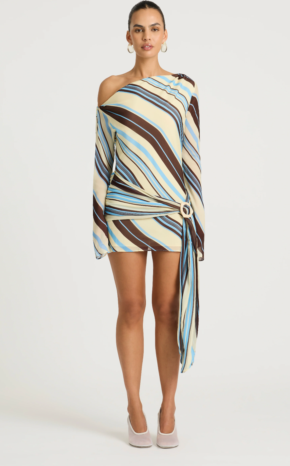 Benni - Elise Mini Dress in Ocean Stripe