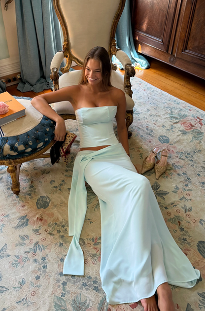 Sabelle - Charlotte Corset & Skirt Set in Aqua Mist