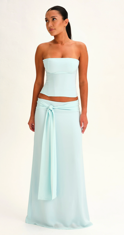 Sabelle - Charlotte Corset & Skirt Set in Aqua Mist