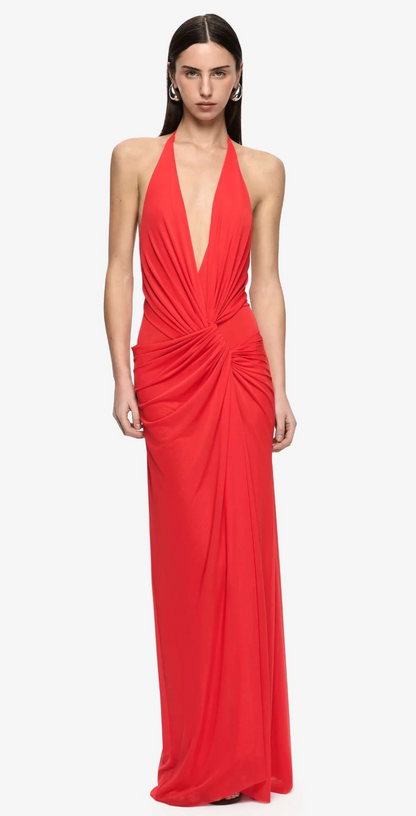 Bec & Bridge - Xanthi V Neck Maxi Dress in Flame