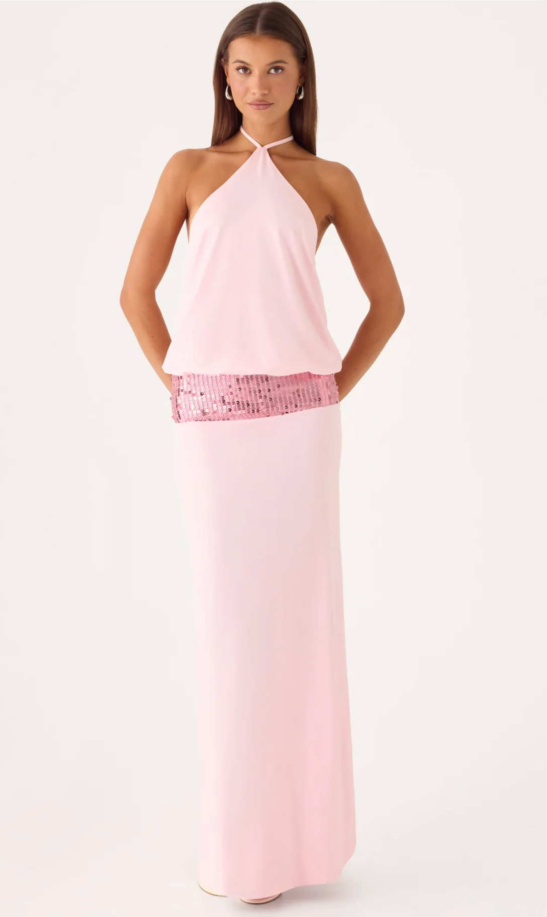 Pepper Mayo - Marcie Halter Maxi Dress in Pink