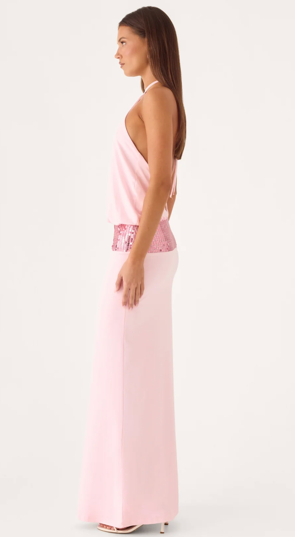 Pepper Mayo - Marcie Halter Maxi Dress in Pink