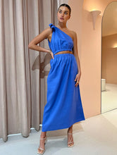 Load image into Gallery viewer, Sofia The Label - Sienna One Shoulder Cut Out Midi Dress in Royal Blue
