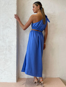 Sofia The Label - Sienna One Shoulder Cut Out Midi Dress in Royal Blue