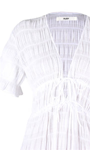 Ruby - Mirella V Neck Dress White