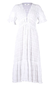 Ruby - Mirella V Neck Dress White
