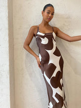 Load image into Gallery viewer, Sir The Label - Julien Asymmetric Slip in Abstract Chocolate
