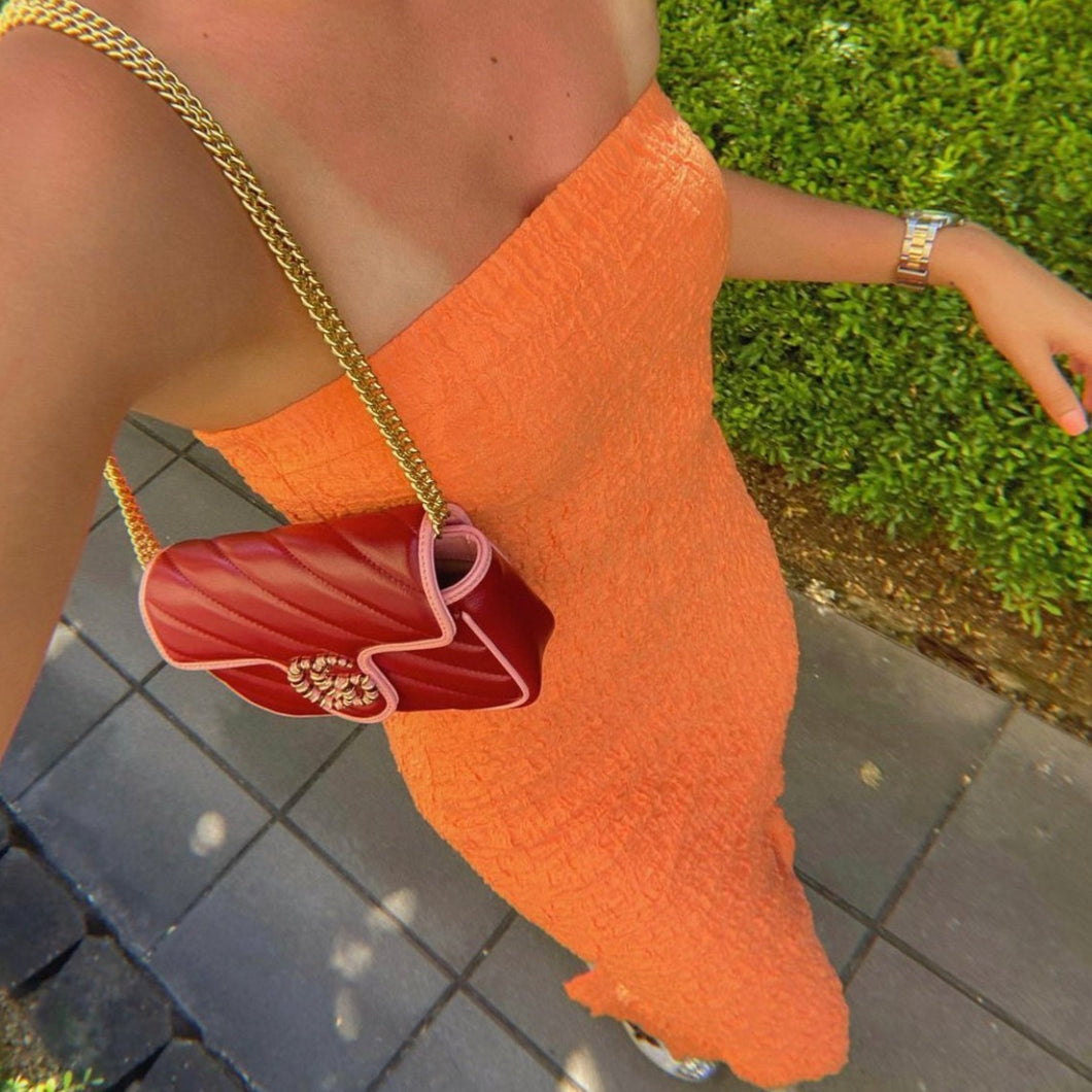 Ownley - Petra Dress in Aperol Spritz