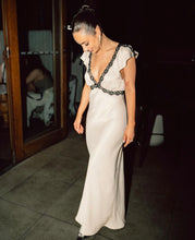 Load image into Gallery viewer, Verge Girl - The Ivy Bias Cut Midi Dress in Nude
