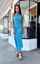Load image into Gallery viewer, L&#39;idee Soiree - Pleated Halter Gown in Blue
