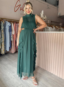 Shona Joy - Leonie Backless Frill Dress in Rosemary