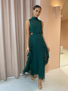 Shona Joy - Leonie Backless Frill Dress in Rosemary