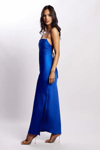 Meshki - Sydney Straight Neck Slip Maxi in Cobalt Blue