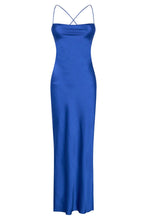 Load image into Gallery viewer, Meshki - Sydney Straight Neck Slip Maxi in Cobalt Blue
