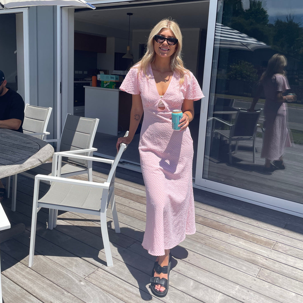 Ruby - Clover Midi Dress in Pink