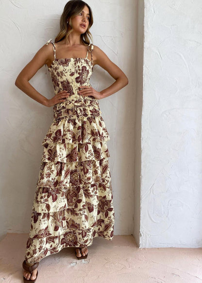 Sir The Label - Rei Tiered Dress in Citrus Lilium rwsb. Sir The Label - Rei Tiered Dress in Citrus Lilium rwsb.