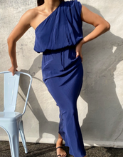 Load image into Gallery viewer, Ruby - Navy One Shoulder Maxi
