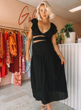 Load image into Gallery viewer, Suboo - Alva Rouched Cut Out Maxi in Black
