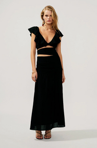 Suboo - Alva Rouched Cut Out Maxi in Black