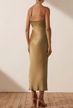 Load image into Gallery viewer, Shona Joy - Alma Lace Up Midi Dress in Cumin
