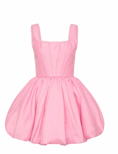 Aje - Suzette Bubble Mini Dress Bon Bon Pink