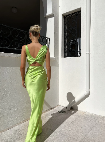 Natalie Rolt - Tamika Gown in Lime