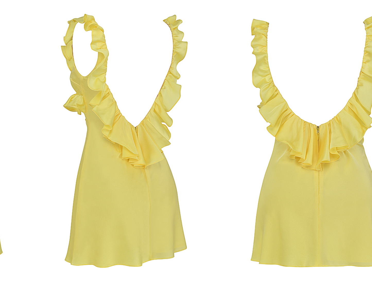 House Of CB - Tink Buttercup Satin Ruffle Mini Dress