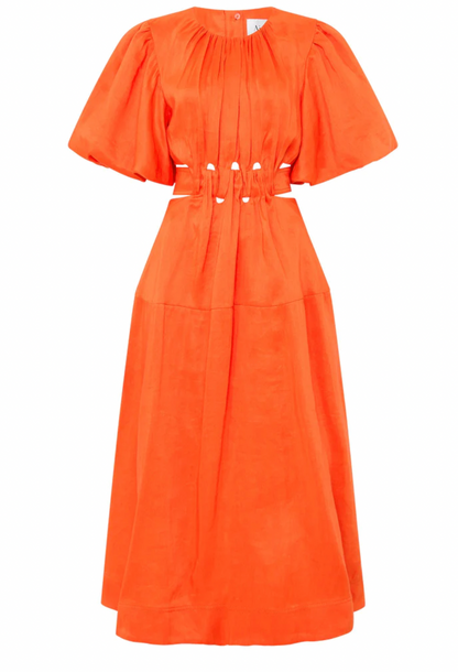 Aje - Cosette Tie Back Midi Dress Orange